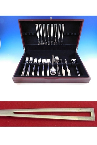 Avanti by Celsa Mexico Sterling Silver Flatware Set 8 Service Modern 49 Pieces
